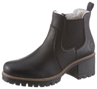 Rieker, Rieker Chelseaboots, Rieker Chelseaboots, Stiefelette, Boots, Blockabsatz, mit Struktur am Obermaterial