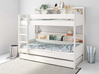 LÜTTENHÜTT, Lüttenhütt Etagenbett »JAIME, Stockbett, mit Regalen, Schublade als Ausziehbett optional«, (ca. 186x115x204 Höhe/Breite/Länge), FSC® zertifiziertes Massivholz, viel Stauraum und Abstellfläche, Lüttenhütt Etagenbett »JAIME, TOPSELLER! Stockbett, mit Regalen, Schublade optional«, (ca. 186x115x204 Höhe/Breite/Länge), FSC® zertifiziertes Massivholz, viel Stauraum und Abstellfläche