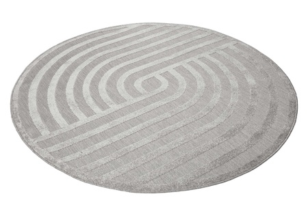 Esprit, Esprit Teppich »Spirit, In - und Outdoor geeignet«, rund, mit Hoch-Tief-Effekt, grafisch, modern, robust, Aussenbereich, Esprit Outdoorteppich »Spirit«, rund, 0,6 mm Höhe, mit Hoch-Tief-Effekt, grafisch, modern, robust, Terrasse, Küche