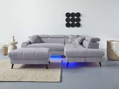 Cotta, COTTA Ecksofa »Mia«, 3-tlg.-Kissen-Set, Ottomane, wahlweise mit oder ohne RGB-Beleuchtung, COTTA Ecksofa »Mia L-Form«, 3-tlg.-Kissen-Set, Ottomane, wahlweise mit oder ohne RGB-Beleuchtung