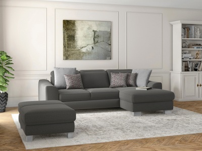 SIT&MORE, sit&more Ecksofa »Durness«, mit Federkern und hochwertigen Edelstahlfüssen, wahlweise mit Kopfteilverstellung, Bettfunktion und Bettkasten oder mit Bettfunktion und Bettkasten, sit&more Ecksofa »Dundee L-Form«, mit Federkern und Edelstahlfüssen, wahlweise mit Kopfteilverstellung