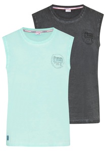KangaROOS Tanktop schmal geschnitten, tiefer Rundhalsausschnitt, ärmellos