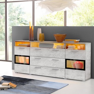 undefined, Sideboard, Breite 182 cm, INOSIGN Sideboard »Sarah mix«, Breite 182 cm, Türen mit Glaseinsatz