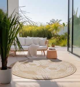 ELLE DECORATION, ELLE DECORATION Teppich »Merge, In- und Outdoor«, rund, Flachgewebe, In-& Outdoor, Modern, Wendeteppich, Balkon, Wohnzimmer, ELLE DECORATION Teppich »Merge Wendeteppich«, rund, 5 mm Höhe, Flachgewebe, In-& Outdoor, Modern, beidseitig, Balkon, Wohnzimmer