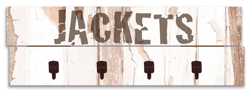 Artland, Artland Garderobenpaneel »Jacken auf hölzernem Untergrund«, Artland Garderobenleiste »Jacken auf hölzernem Untergrund«, teilmontiert