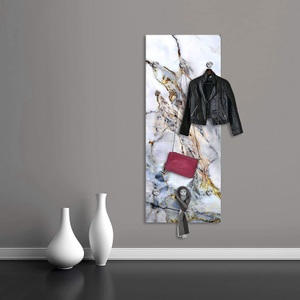 QUEENCE, queence Garderobenpaneel, queence Garderobenleiste »Marlik«, Wanddeko, Wandgarderobe, Marmor