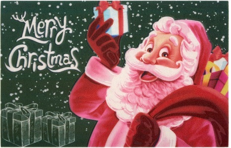 White Label, White Label - Fussmatte - 45 x 70 cm - Multicolor, my home Fussmatte »Merry Christmas, Türmatte«, rechteckig, 6 mm Höhe, mit Spruch, Weihnachten, Weihnachtsmann, Santa Claus