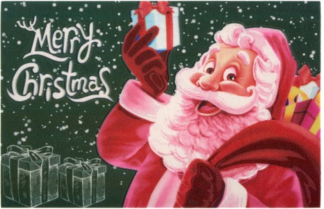 White Label, White Label - Fussmatte - 45 x 70 cm - Multicolor, my home Fussmatte »Merry Christmas, Türmatte«, rechteckig, 6 mm Höhe, mit Spruch, Weihnachten, Weihnachtsmann, Santa Claus