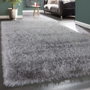 PACO HOME, Paco Home Hochflor-Teppich »Glamour 300«, rechteckig, 70 mm Höhe, Uni Farben, mit weichem Glanz Garn, ideal im Wohnzimmer & Schlafzimmer, Paco Home Hochflor-Teppich »Glamour 300«, rechteckig, 70 mm Höhe, Uni Farben, mit weichem Glanz Garn, auch als Läufer erhältlich