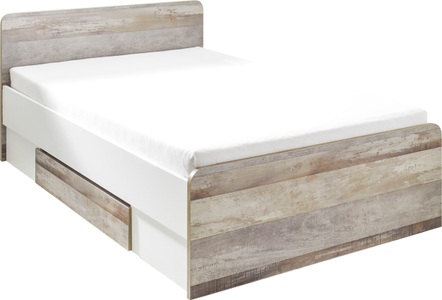 Kids Club Collection, home24 Kinderbett Moon, Stauraumbett in Braun/Grau/ Weiss 'Moon'