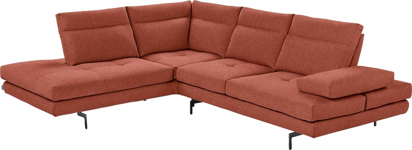 CALIA ITALIA, CALIA ITALIA Ecksofa »Toby Wing«, Sitztiefenverstellung, Eckelement mit Funktion, Füsse in Schwarz matt, CALIA ITALIA Ecksofa »Toby Wing, L-Form, Designsofa mit sensationellem Sitzkomfort«, Sitztiefenverstellung, funktionale Ecke, Füsse in schwarz matt