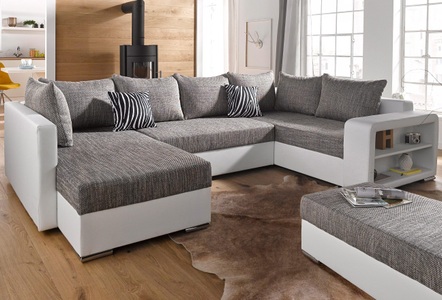 COLLECTION AB, COLLECTION AB Wohnlandschaft, mit Bettfunktion, wahlweise mit Federkern, COLLECTION AB Wohnlandschaft »John U-Form« mit Bettfunktion, wahlweise mit Federkern