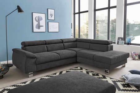 Cotta, COTTA Ecksofa »Komaris«, inklusive Kopf- bzw. Rückenverstellung, wahlweise Bettfunktion, Bettkasten und RGB-LED-Beleuchtung