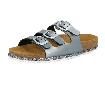Lico, Lico Sandalen BIOLINE Sensation mit Glitzer in silber in Gr. 30, Lico Pantolette »Pantolette Bioline Sensation«