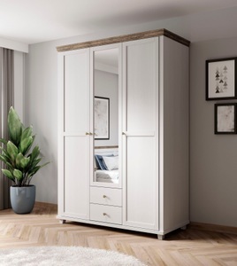 INOSIGN, INOSIGN Drehtürenschrank »Evora«, mit Spiegel, Home affaire Drehtürenschrank »Evora, Landhausschrank in 3 verschieden Grössen, Türen mit Soft- Close«, Kleiderschrank mit Spiegel, aus FSC®-zertifiziertem Holzwerkstoff