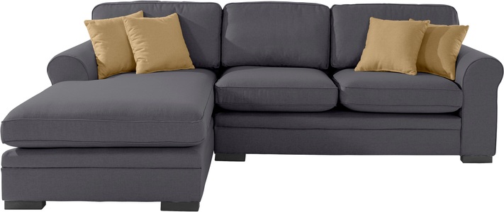 Timbers Ecksofa »Broughton«, weicher Sitzkomfort, incl. 4 Zierkissen, Keder