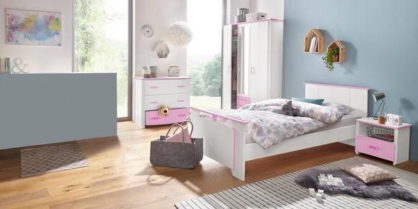 PARISOT, Parisot Jugendzimmer-Set »Biotiful«, (Set, 4 St.), mit Kleiderschrank und Kommode, Parisot Jugendzimmer-Set »Biotiful«, (Set, 4 tlg., Bett, Nachttisch, Schrank, Kommode), mit Kleiderschrank und Kommode