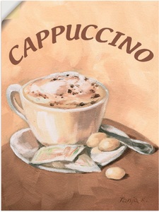 Artland, Artland Wandbild »Tasse Cappuccino«, Artland Wandbild »Tasse Cappuccino«, Getränke, (1 St.), als Leinwandbild, Poster, Wandaufkleber in verschied. Grössen