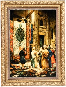 MorgenLand, morgenland Wandteppich »Bild-Teppich Figurativ 103 x 80 cm«, rechteckig, 0,7 mm Höhe, Unikat mit Zertifikat, morgenland Wandteppich »Bild-Teppich Figurativ 103 x 80 cm«, rechteckig, 7 mm Höhe, Unikat mit Zertifikat
