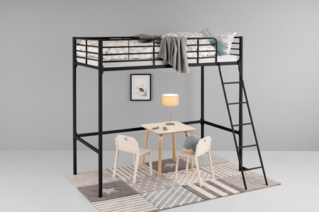 LÜTTENHÜTT, Lüttenhütt Hochbett »Hayo, zeitloses Metallbett, in mehreren Farben«, (Gesamtmasse (B/T/H) ca. 208/159/186 cm), inkl. Lattenrost, Absturzsicherung und Leiter aus Metall, Lüttenhütt Hochbett »Hayo, Topseller! Zeitloses Metallbett, in mehreren Farben«, (Gesamtmasse (B/T/H) ca. 208/159/186 cm), inkl. Lattenrost, Absturzsicherung und Leiter aus Metall