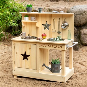 MUDDY BUDDY®, MUDDY BUDDY® Spielküche »Matschküche Star«, BxLxH: 40x80x90 cm, MUDDY BUDDY® Outdoor-Spielküche »Adventurer Star«, Matschküche, natur; FSC® - schützt Wald - weltweit