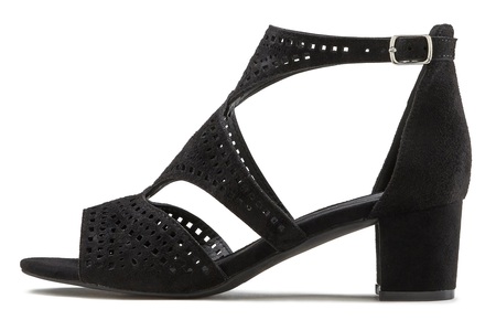 Lascana, LASCANA Sandalette, LASCANA Riemchensandalette, Sandalette, Sommerschuh mit Cut-Outs und bequemen Blockabsatz VEGAN