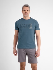 LERROS T-Shirt »LERROS Unifarbenes T-Shirt mit Print«