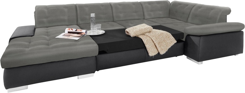 SIT&MORE, sit&more Wohnlandschaft, sit&more Wohnlandschaft »Ontario U-Form« XXL, wahlweise mit Bettfunktion