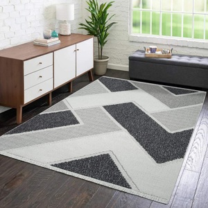 Carpet City, Carpet City Teppich »LINDO 8877«, rechteckig, Kurzflor, Hochtief-Muster/ 3D-Effekt, Fransen, Boho-Stil, Wohnzimmer, Carpet City Teppich »LINDO 8877«, rechteckig, 11 mm Höhe, Kurzflor, Hochtief-Muster/ 3D-Effekt, Fransen, Boho-Stil, Wohnzimmer