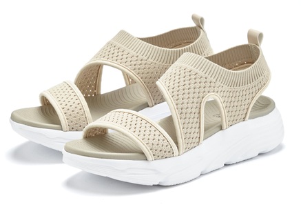 Lascana, LASCANA Sandale, aus elastischem Textil besonders leicht VEGAN, LASCANA Sandale »Sommerschuh«, Sandalette, Sommerschuh aus elastischem Textil besonders leicht VEGAN