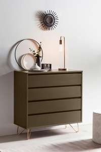 mutoni casual, Kommode matt dunkelgrau 90x90, Kommode 4 Schubladen grau 90