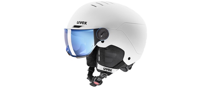 Uvex, Uvex Skihelm Rocket Junior Visor - White-Black Matt, Einzelstück - Uvex Skihelm Rocket Junior Visor - White-Black Matt - Grösse 54-58 (Grösse: 51-55)