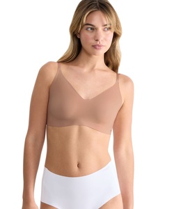 SLOGGI, Sloggi Bustier »ZERO Microfibre 2.0«, Shirt Top ohne Bügel mit herausnehmbaren Pads, Sloggi - Zero Microfibre Bralette, für Damen, Beige, Größe XS