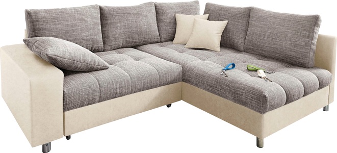 Nova Via, Nova Via Ecksofa, Mr. Couch Ecksofa »Tobi L-Form«, wahlweise mit Kaltschaum (140kg Belastung/Sitz) und Bettfunktion