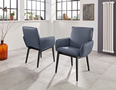 PREMIUM COLLECTION BY HOME AFFAIRE, Premium collection by Home affaire Armlehnstuhl »Model 6«, (Set), 2 St., Leder, Bezug in Microfaser oder Leder und das Gestell ist Buche Massivholz in schwarz lackiert, Home affaire Armlehnstuhl »Model 6«, (Set), 2 St., Leder, Bezug in Microfaser oder Leder, Gestell ist Buche in schwarz lackiert