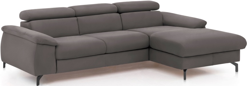 COTTA Ecksofa »Komaris I«, inklusive Kopf- bzw. Rückenteilverstellung, wahlweise Bettfunktion und Bettkasten, eleganter schwarzer Fuss