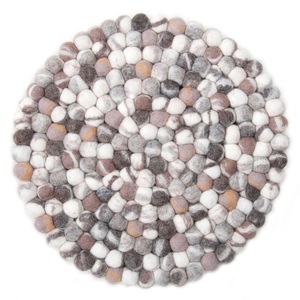 THEKO, Wollteppich, »Ballo«, THEKO, rund, Höhe 22 mm, handgewebt, 