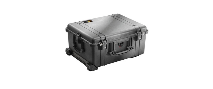 Peli, PELI Schutzkoffer mit Rollen Inhalt 65,9 l, LxBxH 624 x 490 x 303 mm mit Würfelschaumstoff, schwarz, Peli Schutzkoffer 1610 mit Schaumstoffeinlage, Schwarz