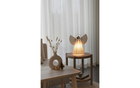 KONSTSMIDE CHRISTMAS, Dekoleuchte Engel aus Papier E14 weiß/messing 36cm, KONSTSMIDE LED Dekolicht »LED-Figur Papierengel,«