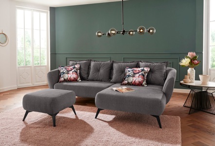 LEONIQUE, Leonique Ecksofa »Livien«, Zierkissen inklusive, INOSIGN Ecksofa »Baggio L-Form«, Zierkissen inklusive