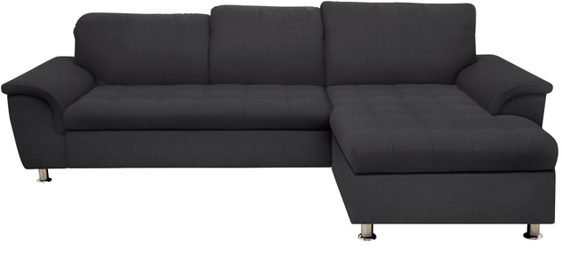 DOMO collection, DOMO collection Ecksofa, DOMO collection Ecksofa »Franzi Steppung im Sitzbereich B7T/H: 278/162/80 cm, L-Form« mit Kopfteilverstellung, Flachgewebe, graphite