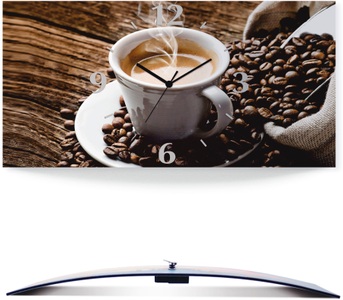 Artland, Artland Wanduhr »Heisser Kaffee - dampfender Kaffee«, Artland Wanduhr »Heisser Kaffee - dampfender Kaffee«, 3D Optik gebogen, mit Quarz- oder Funkuhrwerk, versch. Grössen