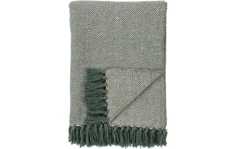 undefined, House Nordic - Cort Blanket - Grün und Weiss Baumwolle Design A, House Nordic Tagesdecke »Cort 130 x 160 cm«