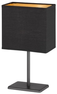 FH LIGHTING, Tischleuchte Kate mit Stoffschirm, schwarz/gold, Tischleuchte Kate mit Stoffschirm, schwarz/gold