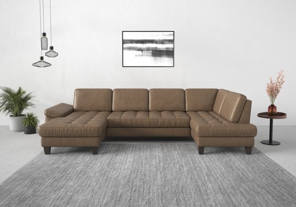 SIT&MORE, sit&more Wohnlandschaft, wahlweise mit Bettfunktion, Bettkasten, Sitztiefenverstellung, sit&more Wohnlandschaft »Westham U-Form«, wahlweise mit Bettfunktion, Bettkasten, Sitztiefenverstellung