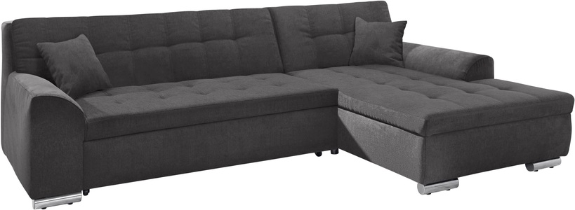 DOMO collection, DOMO collection Ecksofa, DOMO collection Ecksofa »Aversa, moderne Steppung, geschwungene Armlehnen, Breite 267cm« L-Form, wahlweise mit Bettfunktion