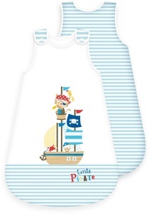HERDING, Herding Premium-Schlafsack Kleiner Pirat - blau - Gr.70 cm, Weisst du eigentlich, wie lieb ... Babyschlafsack »Little Pirate«
