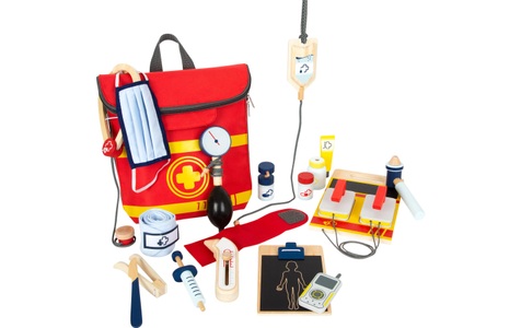 Legler, Legler 11917 - Small foot, Notarzt-Rucksack mit Zubehör, Rollenspielzeug NOTARZT-RUCKSACK 18-teilig