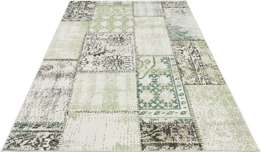 BOUGARI, Teppich, »Symi«, bougari, rechteckig, Höhe 8 mm, maschinell gewebt, NORTHRUGS Teppich »Symi«, rechteckig, 8 mm Höhe, In- & Outdoor, Kurzflor, Läufer, Vintage, Wohnzimmer, Aussenbereich