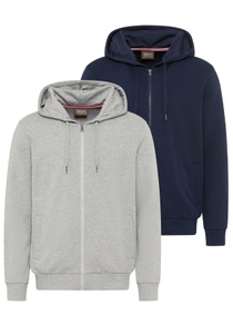 Mans World Sweatjacke Spar-Set, 2 tlg. mit Kapuze und Kordelzug, aus angerauter Sweatware